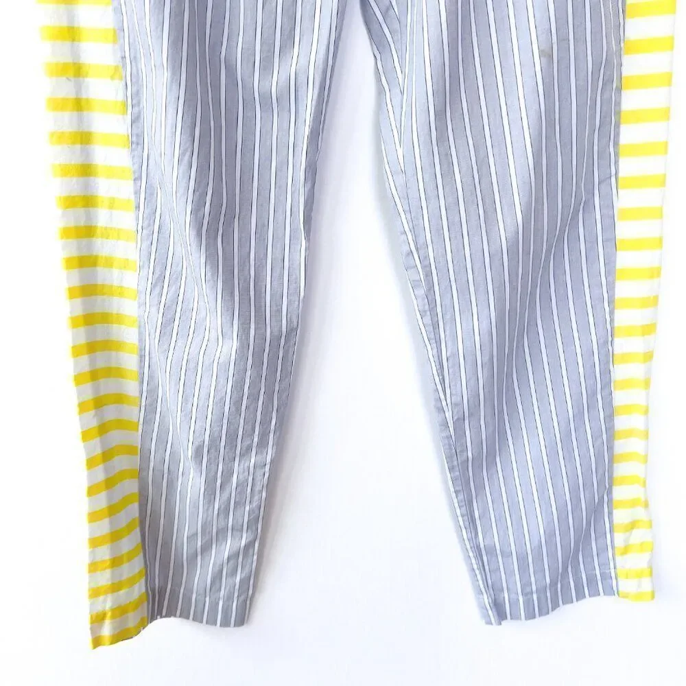 Sita Murt Yellow Gray White Striped 100% Cotton Striped PJ Pajama Pants